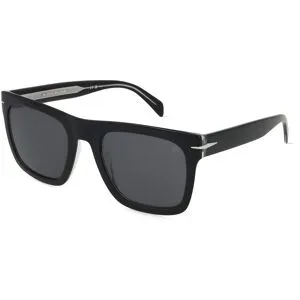 Safilo SpA David Beckham DB 7000/S FLAT Herren-Sonnenbrille Vollrand Quadratisch Acetat-Gestell, Schwarz