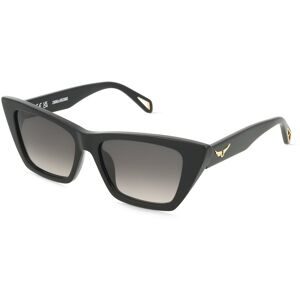 DE RIGO Vision D.A.CH. GmbH Zadig & Voltaire SZV419 Damen-Sonnenbrille Vollrand Butterfly Kunststoff-Gestell, Schwarz