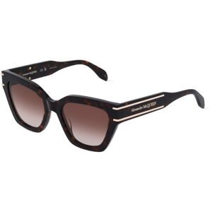 Kering Eyewear Spa Alexander McQueen AM0398S Damen-Sonnenbrille Vollrand Butterfly Kunststoff-Gestell, Havanna
