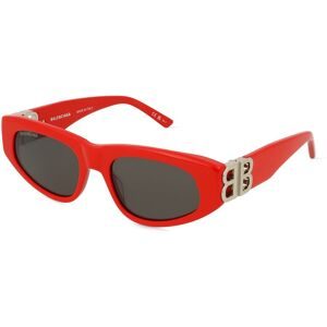 Kering Eyewear Spa Balenciaga BB0095S Damen-Sonnenbrille Vollrand Cat Eye Acetat-Gestell, Rot