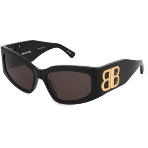 Kering Eyewear Spa Balenciaga BB0321S Damen-Sonnenbrille Vollrand Cat Eye Acetat-Gestell, Schwarz