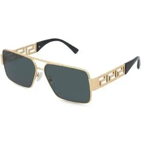 Luxottica Fashion Brillen Vertriebs GmbH Versace VE2290 Herren-Sonnenbrille Vollrand Eckig Metall-Gestell, Gold
