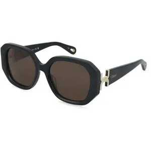 Kering Eyewear Spa Chloé CH0236S Damen-Sonnenbrille Vollrand Eckig Acetat-Gestell, Schwarz