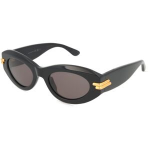 Kering Eyewear Spa Bottega Veneta BV1322S Damen-Sonnenbrille Vollrand Oval Acetat-Gestell, Schwarz