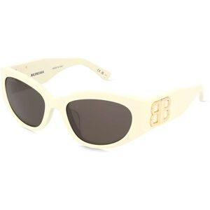 Kering Eyewear Spa Balenciaga BB0324SK Damen-Sonnenbrille Vollrand Oval Acetat-Gestell, Weiß