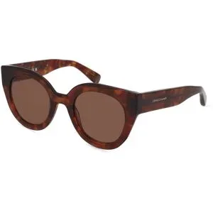 Marchon Germany GmbH Longchamp LO750S Unisex-Sonnenbrille Vollrand Rund Acetat-Gestell, Braun
