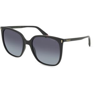 Safilo GmbH Polaroid PLD 6218/S Damen-Sonnenbrille Vollrand Quadratisch Kunststoff-Gestell, Schwarz