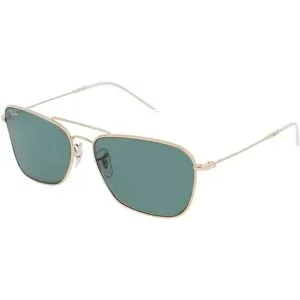 Luxottica Fashion Brillen Vertriebs GmbH Ray-Ban RBR0102S CARAVAN REVERSE Unisex-Sonnenbrille Vollrand Quadratisch Metall-Gestell, Gold