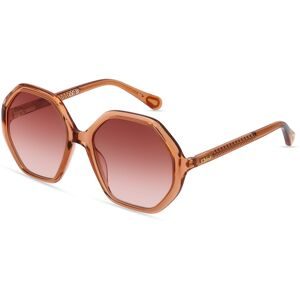 Kering Eyewear Spa Chloé CC0004S TEENS Jugend-Sonnenbrille Vollrand Geometrisch Kunststoff-Gestell, Orange