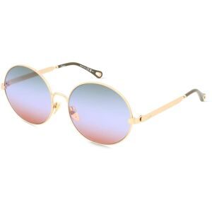 Kering Eyewear Spa Chloé CH0281S Damen-Sonnenbrille Vollrand Rund Metall-Gestell, Gold