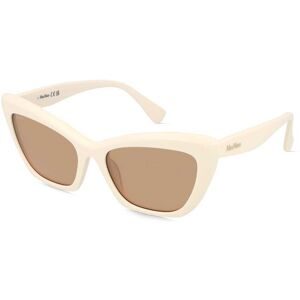 Marcolin Deutschland GmbH Max Mara MM0063 Unisex-Sonnenbrille Vollrand Cat Eye Acetat-Gestell, Weiß