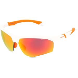 Safilo GmbH Polaroid 207374 Herren-Sonnenbrille Halbrand Eckig Kunststoff-Gestell, Weiß