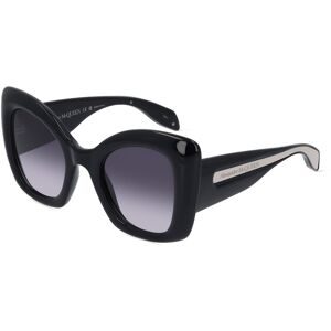Kering Eyewear Spa Alexander McQueen AM0402S Damen-Sonnenbrille Vollrand Butterfly Kunststoff-Gestell, Schwarz