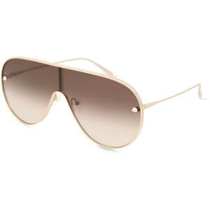 Kering Eyewear Spa Alexander McQueen AM0481S Unisex-Sonnenbrille Vollrand Monoscheibe Metall-Gestell, Gold