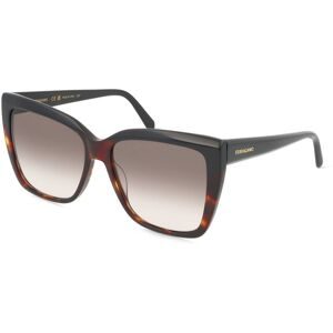 Marchon Germany GmbH Ferragamo SF1102S Damen-Sonnenbrille Vollrand Eckig Acetat-Gestell, Schwarz