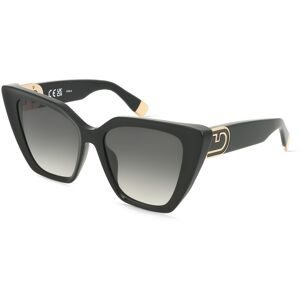 DE RIGO Vision D.A.CH. GmbH Furla SFU879 Damen-Sonnenbrille Vollrand Cat Eye Kunststoff-Gestell, Schwarz