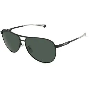Safilo GmbH Polaroid PLD 2160/G/S/X Herren-Sonnenbrille Vollrand Pilot Metall-Gestell, Schwarz
