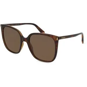 Safilo GmbH Polaroid PLD 6218/S Damen-Sonnenbrille Vollrand Quadratisch Kunststoff-Gestell, Havanna