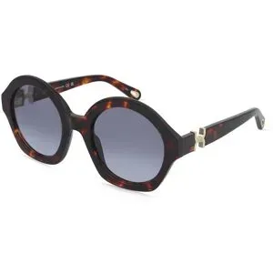 Kering Eyewear Spa Chloé CH0302S Damen-Sonnenbrille Vollrand Rund Acetat-Gestell, Havanna