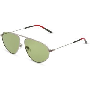 Kering Eyewear Spa Gucci GG1051S Herren-Sonnenbrille Vollrand Pilot Acetat-Gestell, Silber