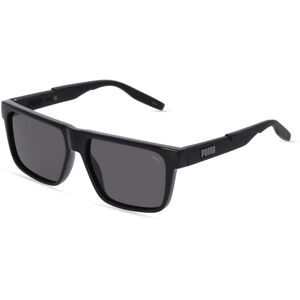 Kering Eyewear Spa Puma PU0315S Unisex-Sonnenbrille Vollrand Quadratisch Kunststoff-Gestell, Schwarz