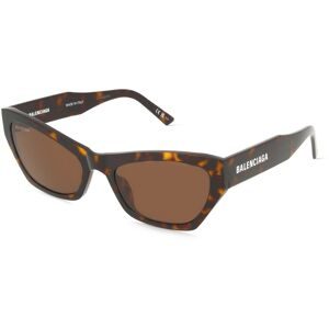 Kering Eyewear Spa Balenciaga BB0447S Damen-Sonnenbrille Vollrand Cat Eye Acetat-Gestell, Havanna