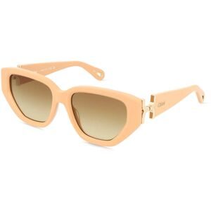 Kering Eyewear Spa Chloé CH0235S Unisex-Sonnenbrille Vollrand Butterfly Acetat-Gestell, Weiß