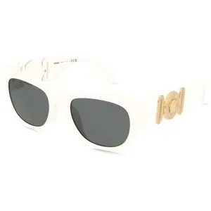 Luxottica Fashion Brillen Vertriebs GmbH Versace VE4479U Herren-Sonnenbrille Vollrand Quadratisch Kunststoff-Gestell, Weiß