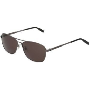 Kering Eyewear Spa Montblanc MB0026S Herren-Sonnenbrille Vollrand Quadratisch Metall-Gestell, Grau