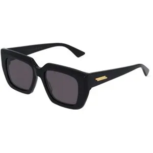 Kering Eyewear Spa Bottega Veneta BV1030S Damen-Sonnenbrille Vollrand Quadratisch Kunststoff-Gestell, Schwarz