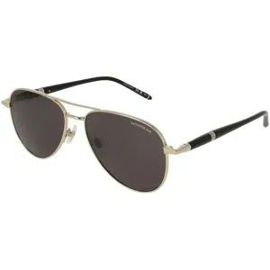 Kering Eyewear Spa Montblanc MB0345S DIPLOMAT Herren-Sonnenbrille Vollrand Pilot Metall-Gestell, Gold