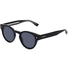 Safilo GmbH Dsquared2 D2 0077/S Herren-Sonnenbrille Vollrand Rund Acetat-Gestell, Schwarz