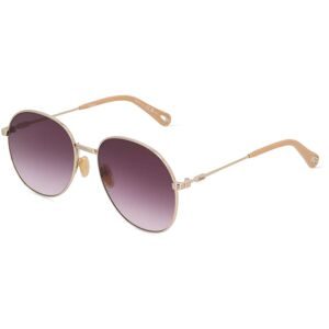 Kering Eyewear Spa Chloé CH0178S Unisex-Sonnenbrille Vollrand Rund Metall-Gestell, Gold