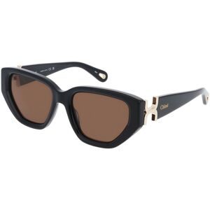 Kering Eyewear Spa Chloé CH0235S Unisex-Sonnenbrille Vollrand Butterfly Acetat-Gestell, Schwarz