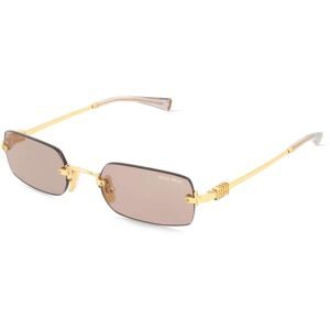 Luxottica Fashion Brillen Vertriebs GmbH Miu Miu 0MU B50S Damen-Sonnenbrille Randlos Eckig Metall-Gestell, Gold