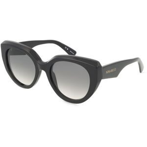 DE RIGO Vision D.A.CH. GmbH Nina Ricci SNR404 Damen-Sonnenbrille Vollrand Butterfly Acetat-Gestell, Schwarz