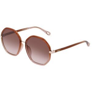 Kering Eyewear Spa Chloé CH0133SA Unisex-Sonnenbrille Vollrand Geometrisch Kunststoff-Gestell, Braun