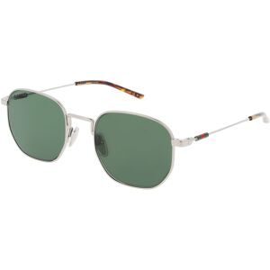 Kering Eyewear Spa Gucci GG2095S Herren-Sonnenbrille Vollrand Rund Metall-Gestell, Silber