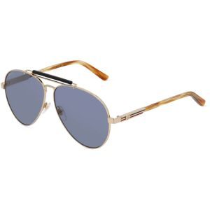 Kering Eyewear Spa Gucci GG1287S Unisex-Sonnenbrille Vollrand Pilot Metall-Gestell, Gold