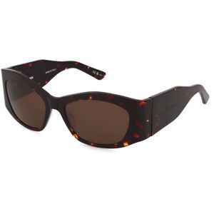Kering Eyewear Spa Balenciaga BB0329S Unisex-Sonnenbrille Vollrand Quadratisch Acetat-Gestell, Havanna