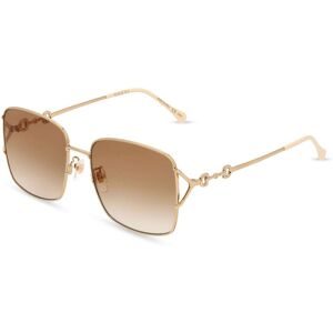 Kering Eyewear Spa Gucci GG 1018SK Unisex-Sonnenbrille Vollrand Quadratisch Metall-Gestell, Gold