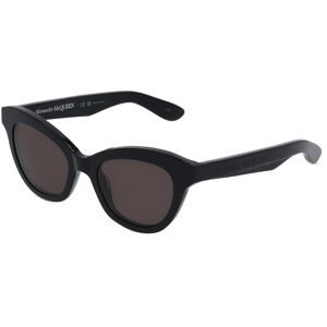 Kering Eyewear Spa Alexander McQueen AM0391S Damen-Sonnenbrille Vollrand Butterfly Kunststoff-Gestell, Schwarz