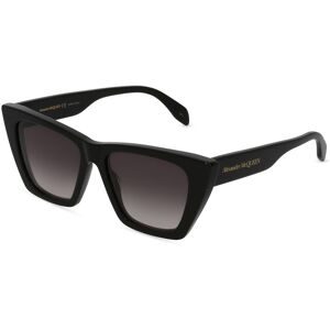 Kering Eyewear Spa Alexander McQueen AM0299S Unisex-Sonnenbrille Vollrand Butterfly Kunststoff-Gestell, Schwarz