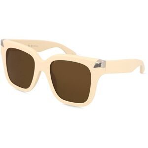Kering Eyewear Spa Alexander McQueen AM0440S Unisex-Sonnenbrille Vollrand Quadratisch Acetat-Gestell, Weiß
