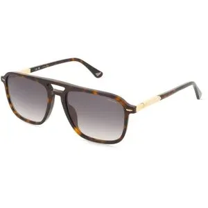 DE RIGO Vision D.A.CH. GmbH Police SPLR78 Herren-Sonnenbrille Vollrand Quadratisch Kunststoff-Gestell, Havanna