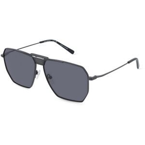 Marchon Germany GmbH Karl Lagerfeld KL350S N Herren-Sonnenbrille Vollrand Pilot Metall-Gestell, Schwarz