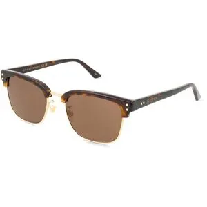 Kering Eyewear Spa Gucci GG1897SK Unisex-Sonnenbrille Vollrand Browline Acetat-Gestell, Havanna