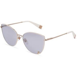DE RIGO Vision D.A.CH. GmbH Furla FULSFU598 Unisex-Sonnenbrille Vollrand Butterfly Metall-Gestell, Weiß