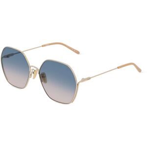 Kering Eyewear Spa Chloé CH0169SA Unisex-Sonnenbrille Vollrand Geometrisch Metall-Gestell, Gold