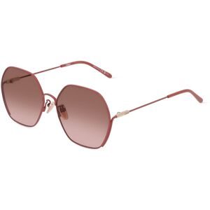 Kering Eyewear Spa Chloé CH0169SA Unisex-Sonnenbrille Vollrand Geometrisch Metall-Gestell, Rot